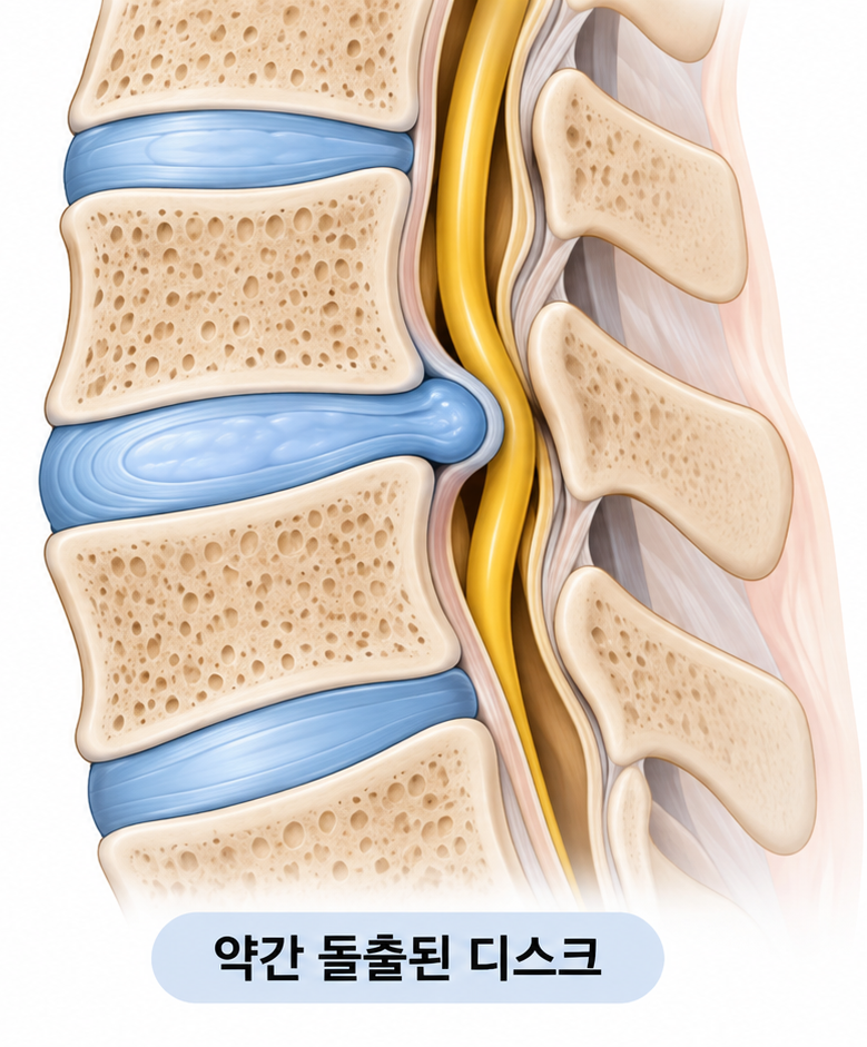 돌출이 약한 디스크